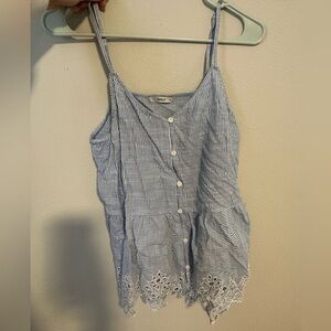 H&M ONLY Blue Striped Women's Top